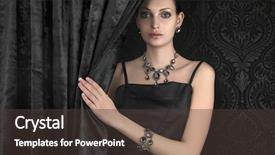  Presentation with behind curtain - Presentation design consisting of ladies night invitation - beautiful woman behind black velvet background and a tawny brown colored foreground