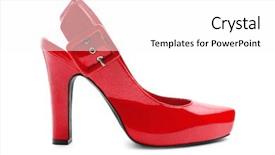  Presentation with red and white - PPT theme featuring ladies shoes - red shoe isolated on white background and a white colored foreground
