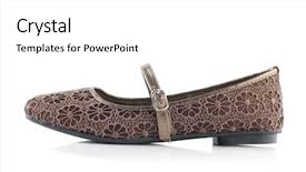  Presentation with silver fern black white flag - Slide set having ladies shoes - single woman flat shoe background and a white colored foreground