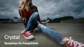 Presentation with smiling paramedic sitting in ambulance - Amazing presentation theme having ladies shoes - young smiling lady sitting backdrop and a  colored foreground