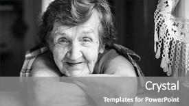  Presentation with black tea - PPT layouts featuring ladies tea - portrait of a smiling old background and a gray colored foreground