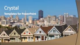  Presentation with victorian - Presentation theme enhanced with ladies victorian houses in alamo background and a teal colored foreground