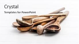  Presentation with bunch - Cool new theme with ladle - bunch of wooden spoons backdrop and a white colored foreground