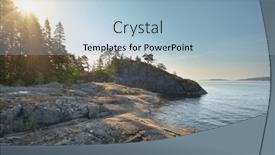  Presentation with pine - Presentation theme having ladoga-lake-on-sunset-pine background and a light blue colored foreground