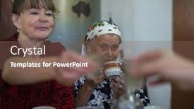  Presentation with rural women - PPT layouts with ladva-vepsia-leningrad-reg-russia background and a violet colored foreground