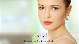  Presentation with beautiful skin - Presentation with 20 s lady - beautiful teen woman's face background and a coral colored foreground