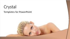  Presentation with beautiful skin - Presentation theme featuring 20 s lady - beautiful woman's face with fresh background and a  colored foreground