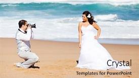  Presentation with bride and groom - Amazing theme having 20 s lady - groom taking bride's photos backdrop and a lemonade colored foreground