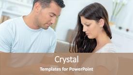  Presentation with bandaging - Beautiful slide set featuring man bandaging lady's hand backdrop and a coral colored foreground