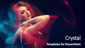  Presentation with fashion - Beautiful presentation design featuring lady - mixed light fashion portrait backdrop and a navy blue colored foreground