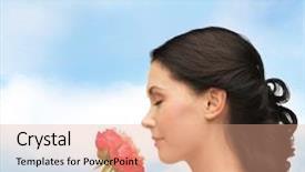  Presentation with water conservation protect nature concept - Presentation design having rainbow - bowing - little girl background and a lemonade colored foreground.