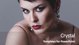  Presentation with black - Cool new PPT layouts with lady 1920s - dancer flapper with short black backdrop and a tawny brown colored foreground