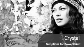  Presentation with retro - Cool new presentation theme with lady 1920s - portrait of beautiful woman retro backdrop and a dark gray colored foreground