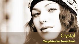  Presentation with retro - Colorful PPT theme enhanced with lady 1920s - portrait of beautiful woman retro backdrop and a tawny brown colored foreground