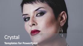  Presentation with girl in red dress - Slides having lady 1920s - sensual gesture girl dressed background and a gray colored foreground