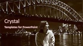  Presentation with sydney harbour bridge - Slides featuring lady and sydney harbour bridge background and a wine colored foreground