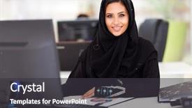  Presentation with traditional mode old vespa scooter - Audience pleasing slide set consisting of lady computer - attractive modern arabian businesswoman backdrop and a dark gray colored foreground