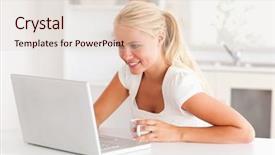  Presentation with social isolation - Amazing PPT layouts having lady computer - cute woman having a cup backdrop and a lemonade colored foreground