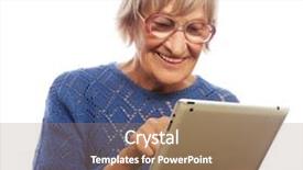  Presentation with ipad - Amazing slide set having lady computer - senior happy woman using ipad backdrop and a coral colored foreground