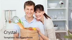  Presentation with movie theater loving couple - Presentation theme consisting of lady food - lovely couple looking background and a coral colored foreground