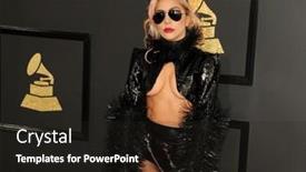  Presentation with awards - Cool new slide deck with lady-gaga-at-the-59th backdrop and a wine colored foreground