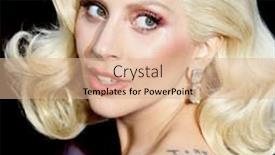  Presentation with awards - Colorful PPT theme enhanced with lady-gaga-at-the-88th backdrop and a coral colored foreground