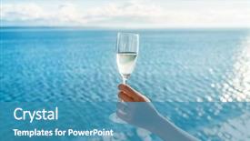  Presentation with ocean ship - Cool new slide deck with lady holding flute wearing wedding backdrop and a teal colored foreground