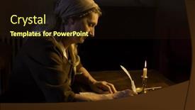  Presentation with costume - Presentation theme consisting of lady-in-medieval-costume-writing background and a wine colored foreground