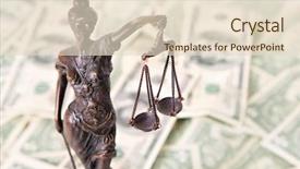  Presentation with themis - Audience pleasing PPT theme consisting of lady justice - picture of a themis statue backdrop and a lemonade colored foreground
