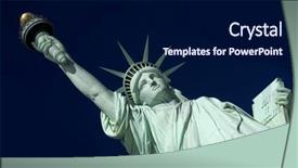  Presentation with liberty - Amazing PPT layouts having image of a angel of death who is flying on halloween night backdrop and a forest green colored foreground