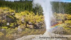  Presentation with new zealand - PPT layouts featuring lady-knox-geyser-eruption-waiotapu background and a coral colored foreground