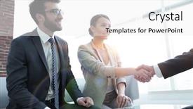  Presentation with business partner - Presentation design consisting of lady meets her business partner background and a  colored foreground