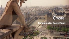  Presentation with notre dame paris france - PPT theme having lady of paris cathedral church background and a violet colored foreground