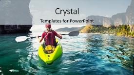  Presentation with kayak - Colorful presentation design enhanced with lady paddling the kayak backdrop and a lemonade colored foreground