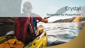  Presentation with kayak - Cool new slides with lady paddling the kayak backdrop and a sky blue colored foreground