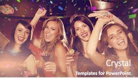  Presentation with children hospitals colours - Slides featuring lady party - flying colours against pretty friends background and a coral colored foreground