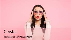  Presentation with pop art pink hair - Amazing presentation having lady party - photo of beautiful adult girl backdrop and a  colored foreground