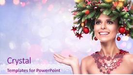  Presentation with beauty product - Slides enhanced with lady presenter - beauty fashion model girl background and a sky blue colored foreground