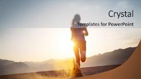  Presentation with sun desert - Amazing presentation having lady running in the desert backdrop and a light gray colored foreground