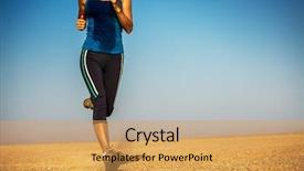  Presentation with lady - PPT theme featuring lady running in the desert background and a yellow colored foreground