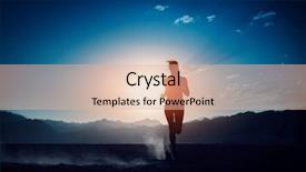  Presentation with sun desert - Audience pleasing PPT theme consisting of lady running in the desert backdrop and a lemonade colored foreground