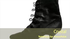  Presentation with shoe - Audience pleasing slide deck consisting of lady's high-heeled shoe isolated on white background backdrop and a tawny brown colored foreground