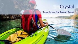  Presentation with kayak - Presentation featuring lady sits in the kayak background and a  colored foreground