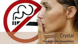  Presentation with smoking - Presentation theme enhanced with lady smoking a non-smoking background and a coral colored foreground