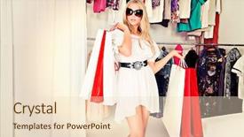  Presentation with mystery shopping - PPT layouts with lady standing with a lot background and a lemonade colored foreground