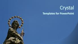  Presentation with lady - Amazing presentation having lady statue on sky backdrop and a ocean colored foreground