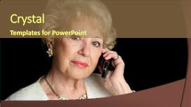  Presentation with lady - Slide deck consisting of lady talking on the phone background and a  colored foreground