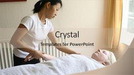  Presentation with holistic - Colorful PPT theme enhanced with lady therapist giving a holistic massage to her client backdrop and a soft green colored foreground