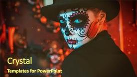  Presentation with sugar skull - Presentation enhanced with portrait of a lady wearing background and a tawny brown colored foreground