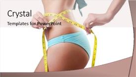  Presentation with weight control - Slide deck featuring lady with centimetr in weight background and a lemonade colored foreground